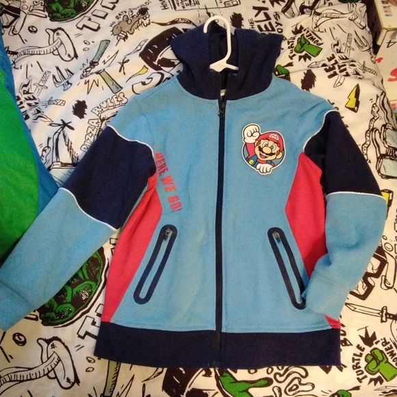 Other - Super Mario Lightweight Hooded Zipper Jacket Kids Size 8